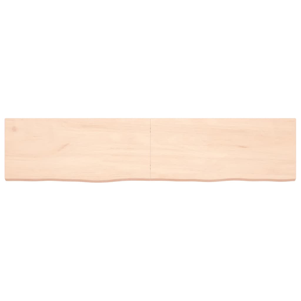 Piano per Tavolo 180x40x(2-4)cm in Rovere Massello Non Trattato