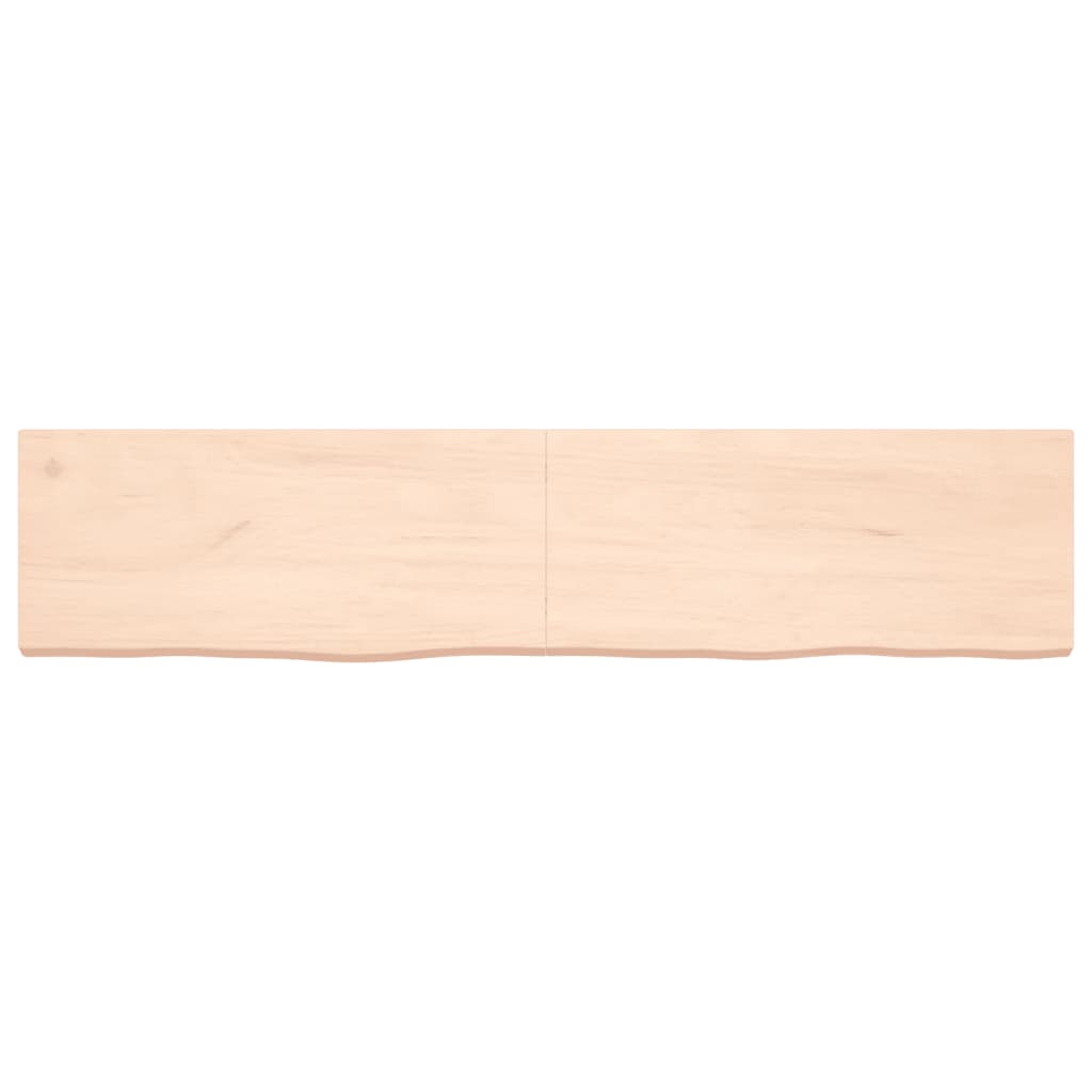 Piano per Tavolo 180x40x(2-6)cm in Rovere Massello Non Trattato