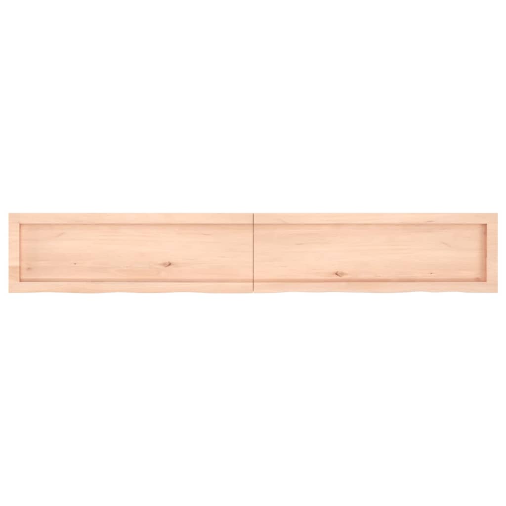 Piano per Tavolo 180x40x(2-6)cm in Rovere Massello Non Trattato
