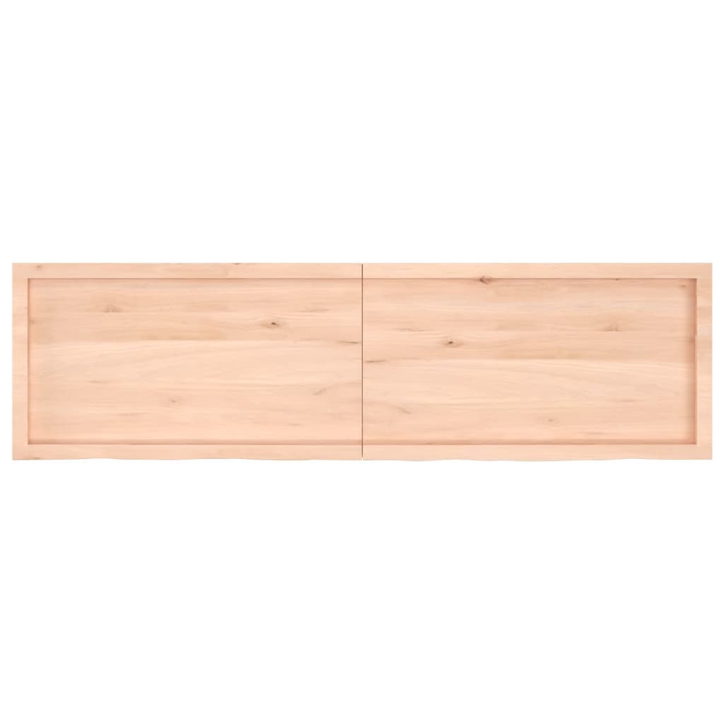 Piano per Tavolo 180x50x(2-4)cm in Rovere Massello Non Trattato