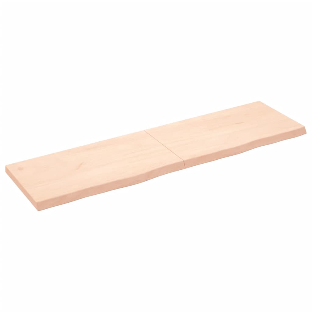 Piano per Tavolo 180x50x(2-6)cm in Rovere Massello Non Trattato