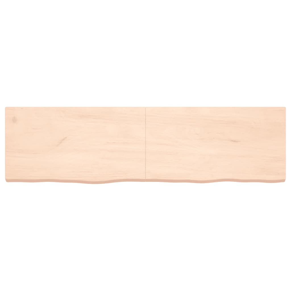 Piano per Tavolo 180x50x(2-6)cm in Rovere Massello Non Trattato