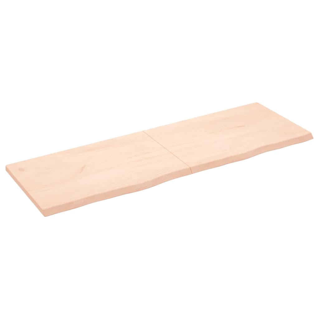 Piano per Tavolo 180x60x(2-4)cm in Rovere Massello Non Trattato