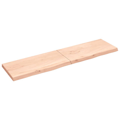 Piano per Tavolo 200x50x(2-6)cm in Rovere Massello Non Trattato