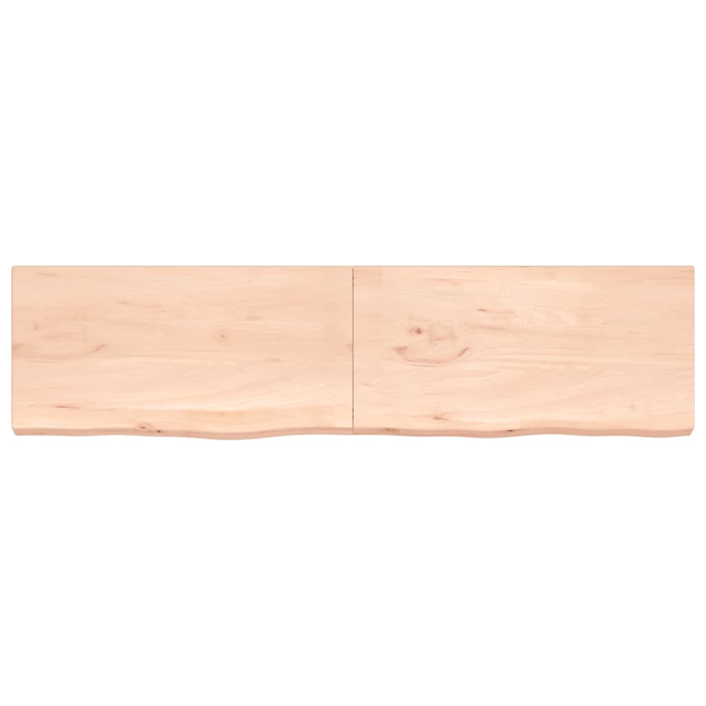 Piano per Tavolo 200x50x(2-6)cm in Rovere Massello Non Trattato