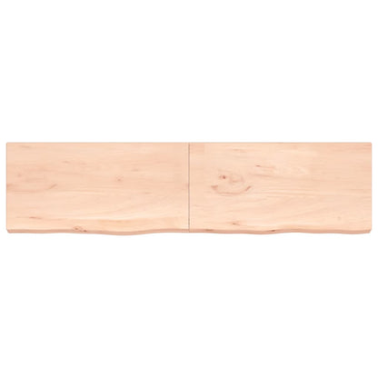 Piano per Tavolo 200x50x(2-6)cm in Rovere Massello Non Trattato