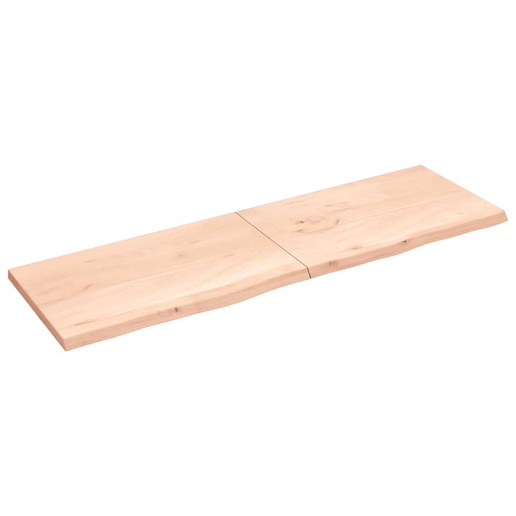 Piano per Tavolo 200x60x(2-4)cm in Rovere Massello Non Trattato