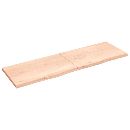 Piano per Tavolo 200x60x(2-4)cm in Rovere Massello Non Trattato