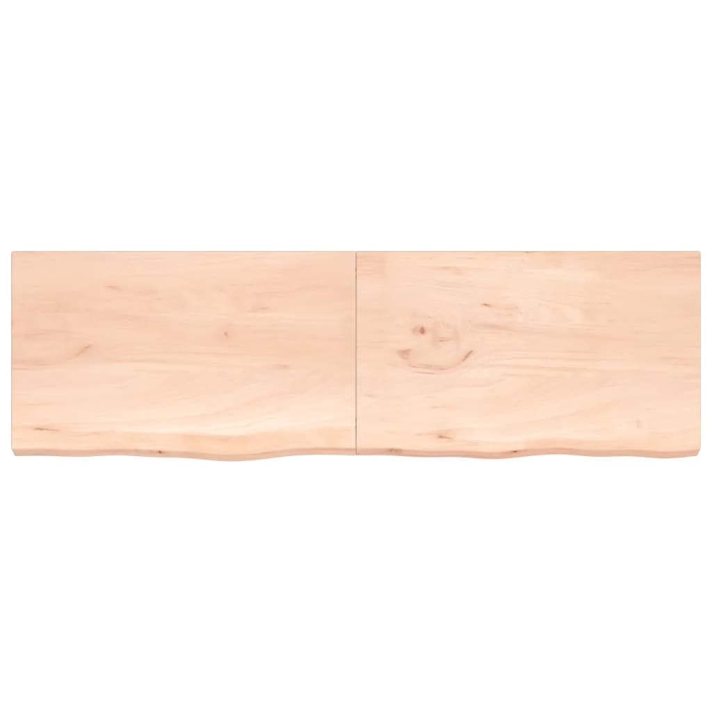 Piano per Tavolo 200x60x(2-4)cm in Rovere Massello Non Trattato