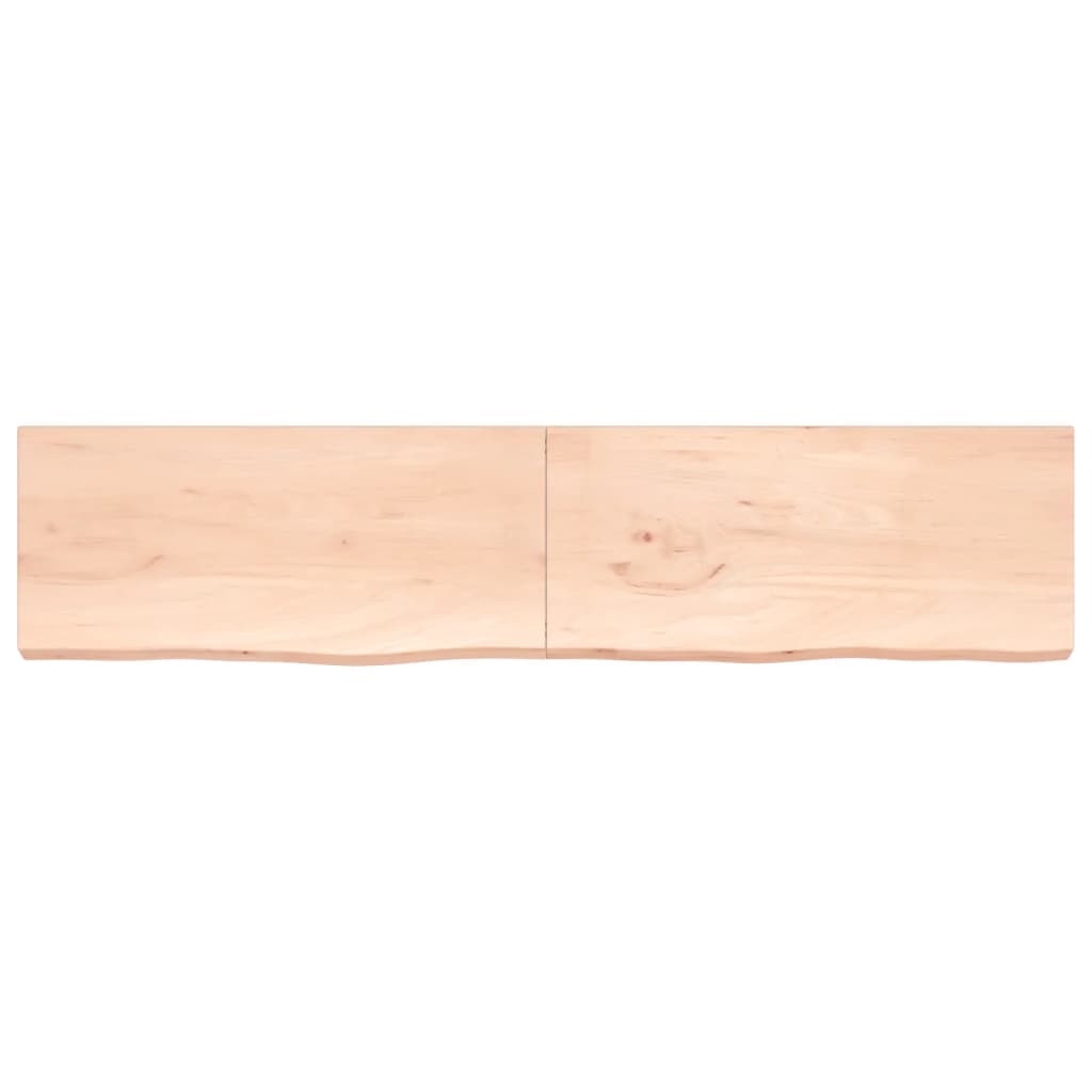 Piano per Tavolo 220x50x(2-6)cm in Rovere Massello Non Trattato