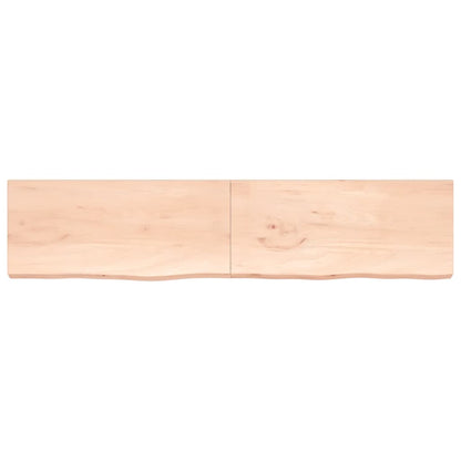 Piano per Tavolo 220x50x(2-6)cm in Rovere Massello Non Trattato