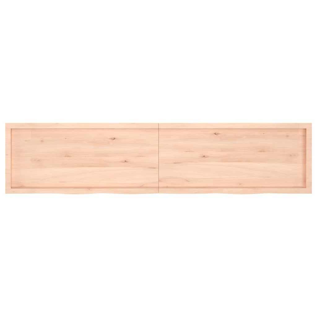 Piano per Tavolo 220x50x(2-6)cm in Rovere Massello Non Trattato