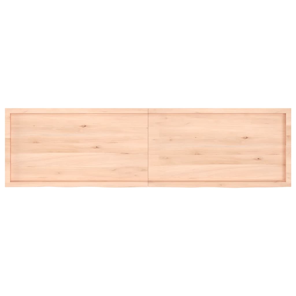 Piano per Tavolo 220x60x(2-6)cm in Rovere Massello Non Trattato