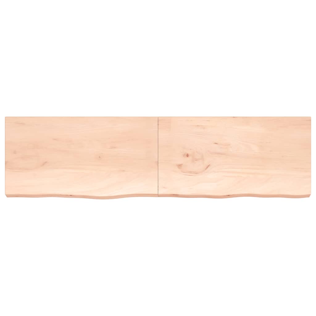 Piano per Tavolo 220x60x(2-6)cm in Rovere Massello Non Trattato