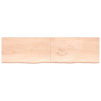 Piano per Tavolo 220x60x(2-6)cm in Rovere Massello Non Trattato