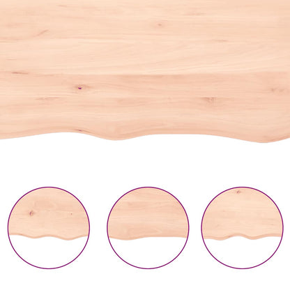 Piano per Tavolo 220x60x(2-6)cm in Rovere Massello Non Trattato