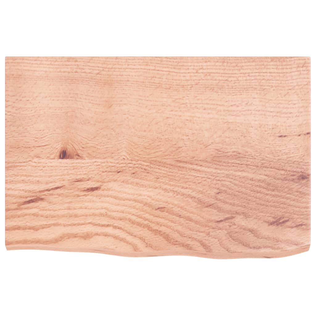Piano Tavolo Marrone Chiaro 60x40x2cm Rovere Massello Trattato