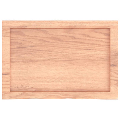 Piano Tavolo Marrone 60x40x(2-4) cm Massello Rovere Trattato
