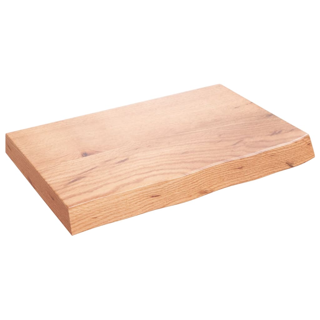 Piano Tavolo Marrone 60x40x(2-6) cm Massello Rovere Trattato