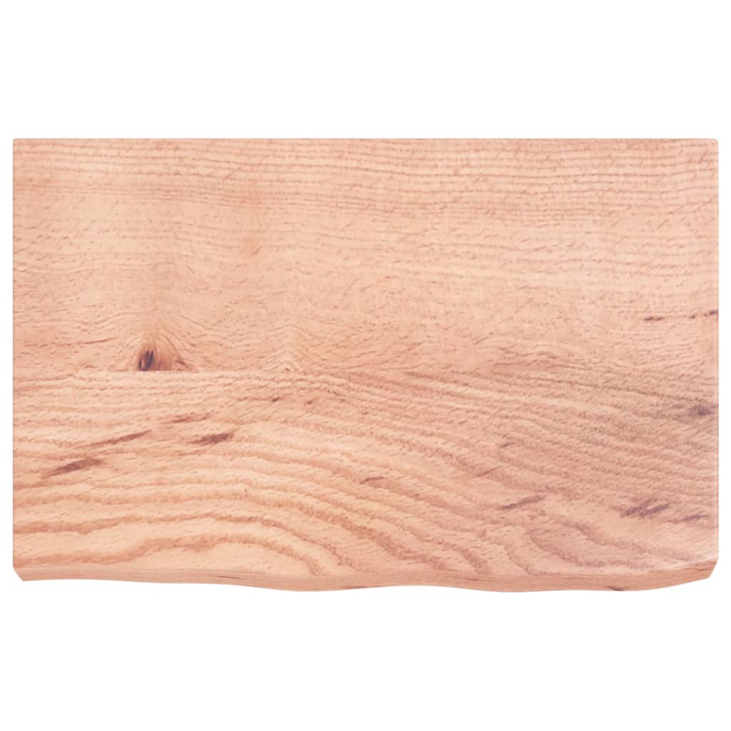 Piano Tavolo Marrone 60x40x(2-6) cm Massello Rovere Trattato