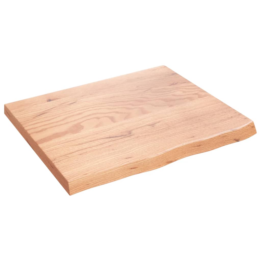 Piano Tavolo Marrone 60x50x(2-4) cm Massello Rovere Trattato