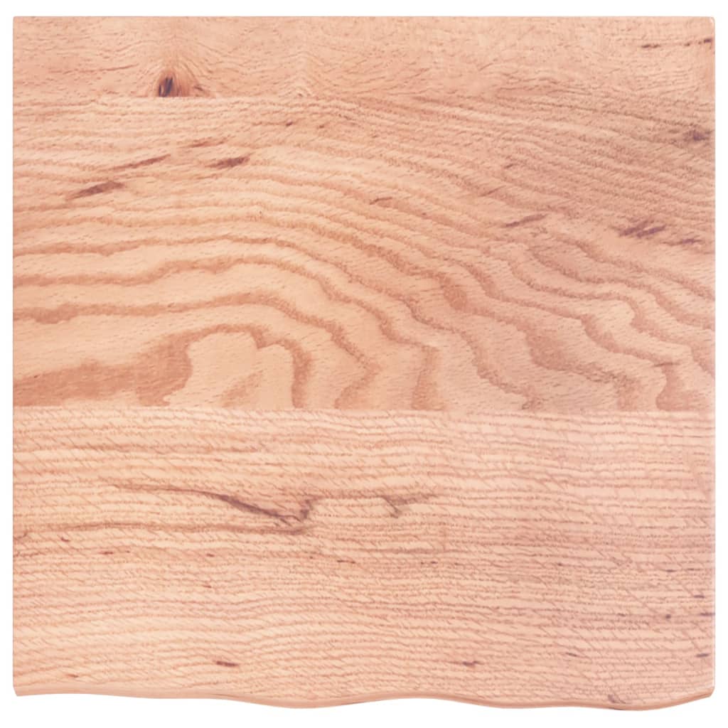 Piano Tavolo Marrone Chiaro 60x60x2cm Rovere Massello Trattato