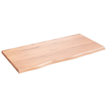 Piano Tavolo Marrone Chiaro 80x40x2cm Rovere Massello Trattato
