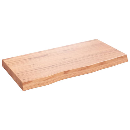 Piano Tavolo Marrone 80x40x(2-6) cm Massello Rovere Trattato