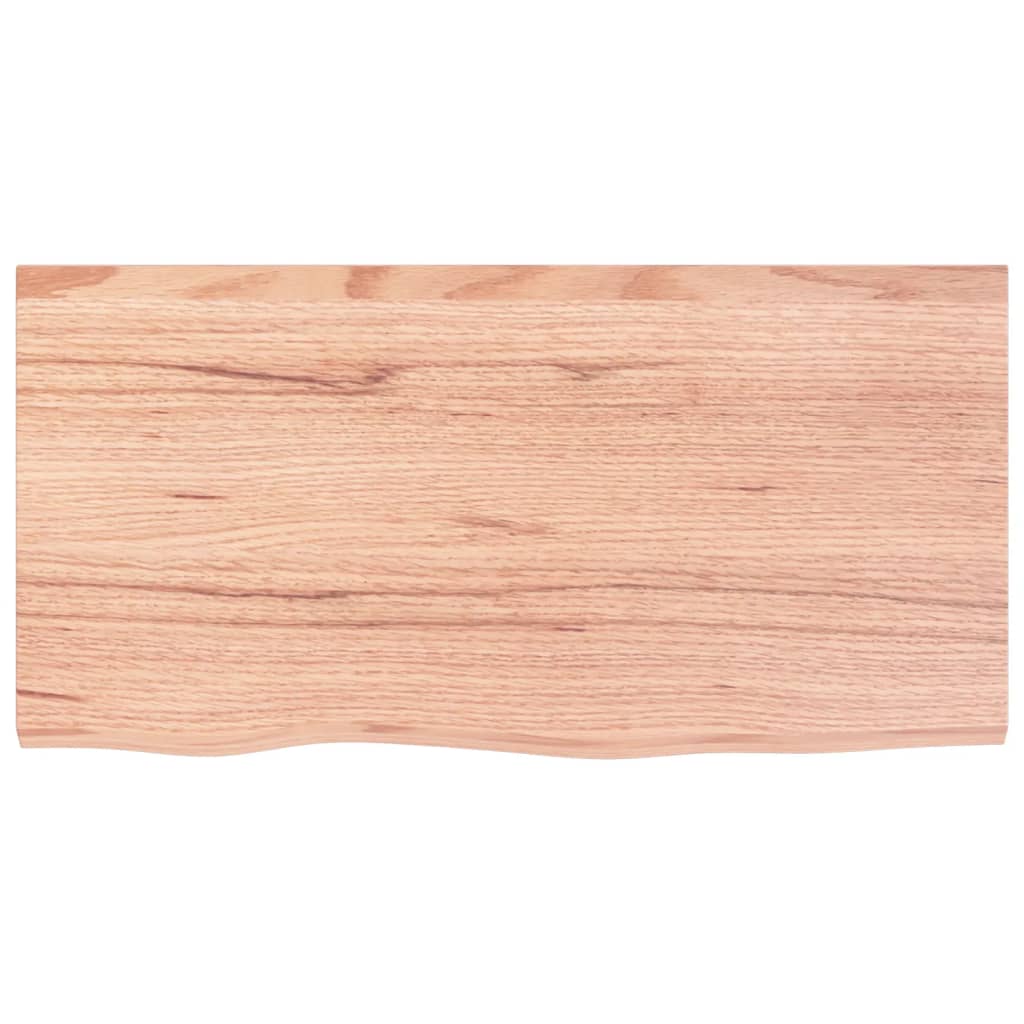 Piano Tavolo Marrone 80x40x(2-6) cm Massello Rovere Trattato