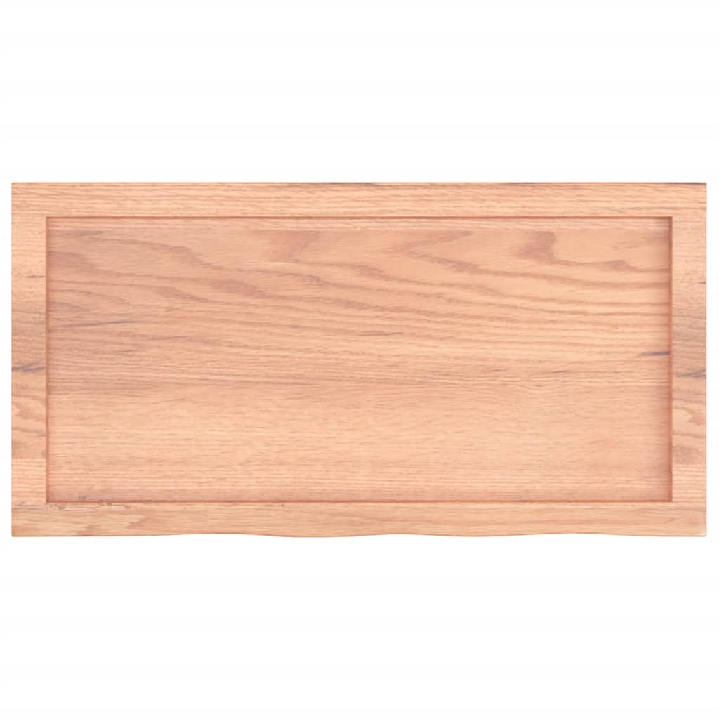 Piano Tavolo Marrone 80x40x(2-6) cm Massello Rovere Trattato