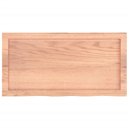 Piano Tavolo Marrone 80x40x(2-6) cm Massello Rovere Trattato