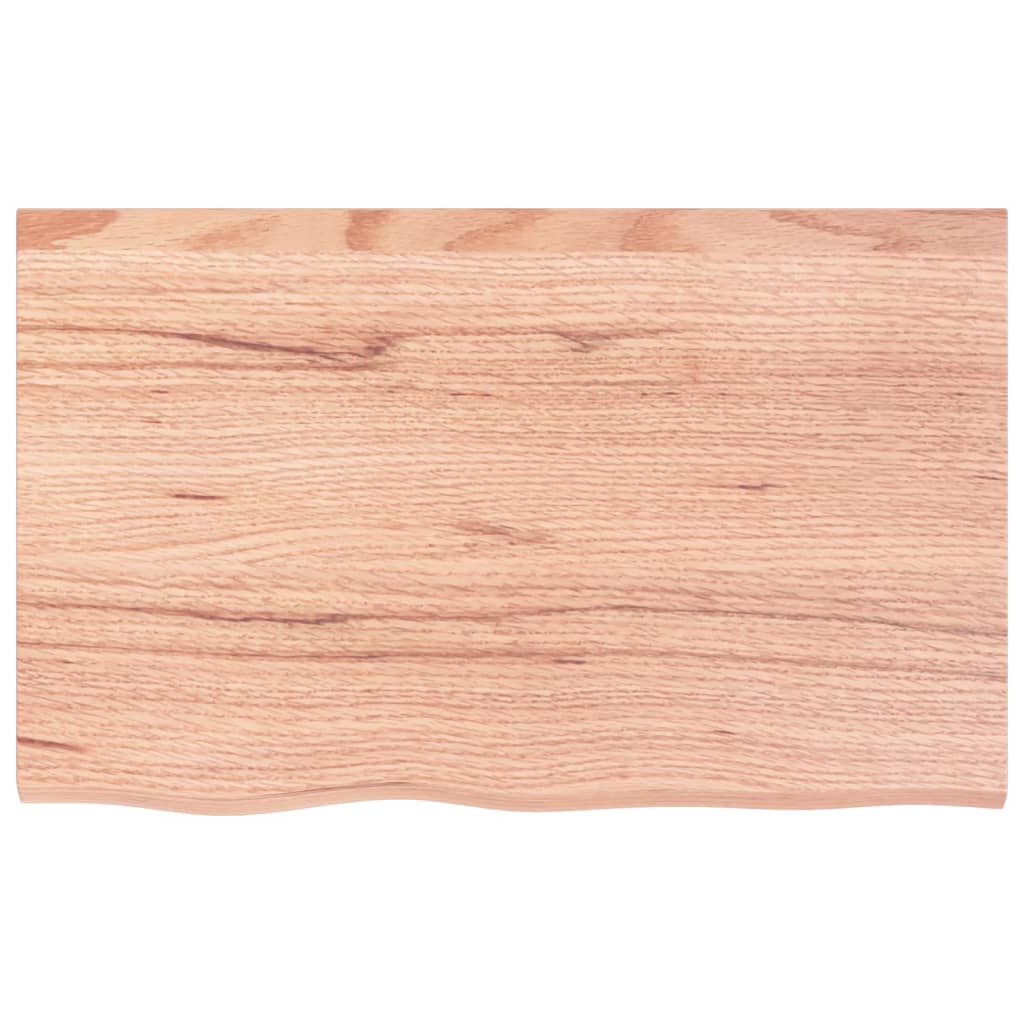 Piano Tavolo Marrone 80x50x(2-4) cm Massello Rovere Trattato