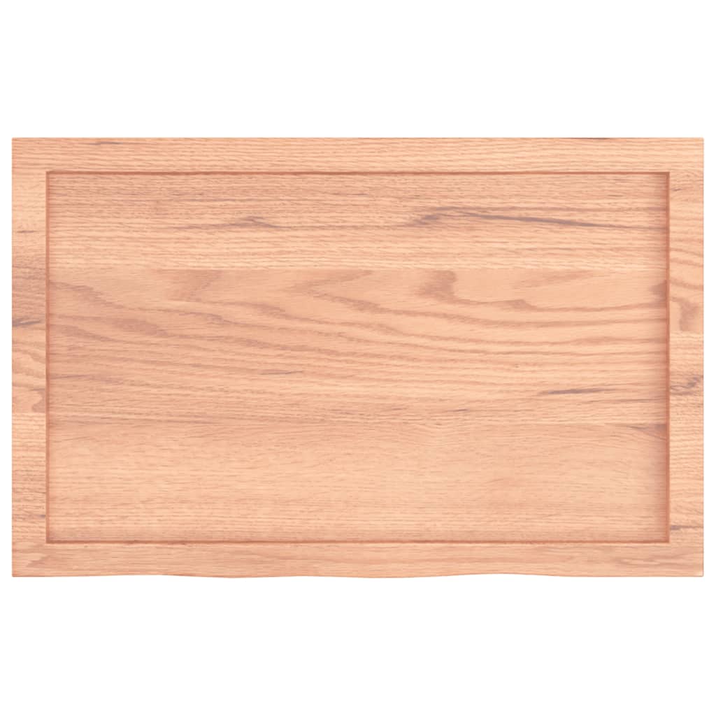 Piano Tavolo Marrone 80x50x(2-6) cm Massello Rovere Trattato