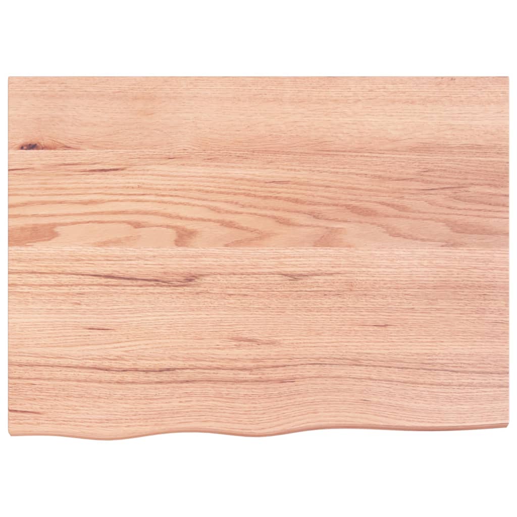 Piano Tavolo Marrone 80x60x(2-4) cm Massello Rovere Trattato