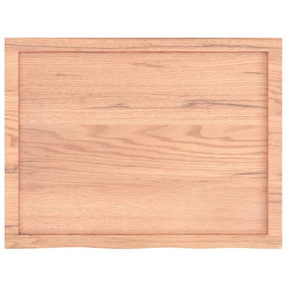 Piano Tavolo Marrone 80x60x(2-4) cm Massello Rovere Trattato
