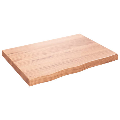 Piano Tavolo Marrone 80x60x(2-6) cm Massello Rovere Trattato