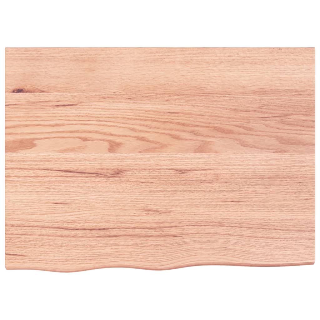 Piano Tavolo Marrone 80x60x(2-6) cm Massello Rovere Trattato