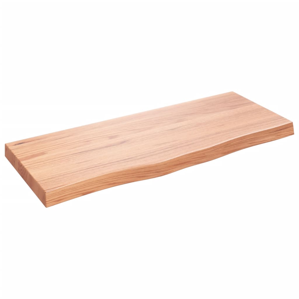 Piano Tavolo Marrone 100x40x(2-6) cm Massello Rovere Trattato