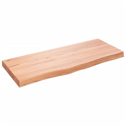 Piano Tavolo Marrone 100x40x(2-6) cm Massello Rovere Trattato