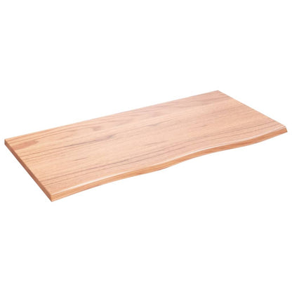 Piano Tavolo Marrone Chiaro 100x50x2cm Rovere Massello Trattato