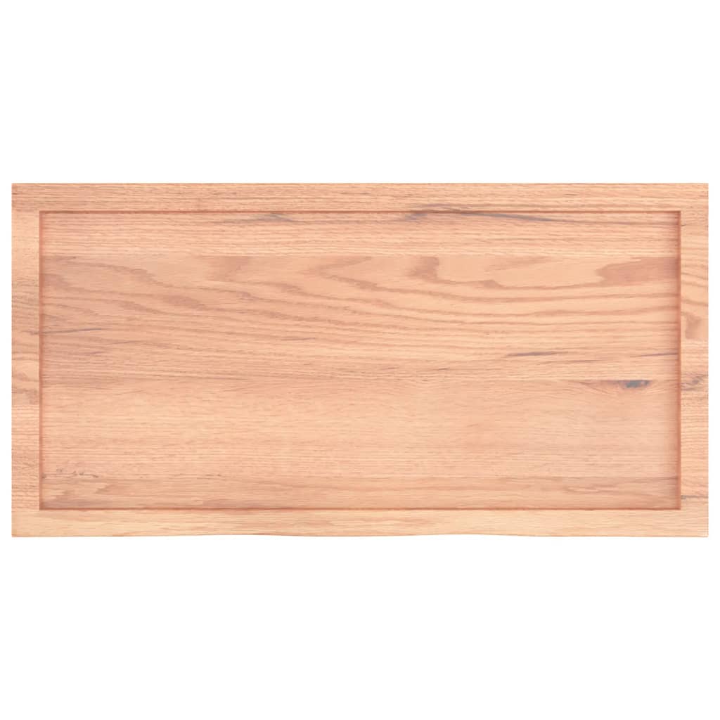 Piano Tavolo Marrone 100x50x(2-4) cm Massello Rovere Trattato