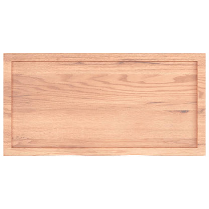 Piano Tavolo Marrone 100x50x(2-6) cm Massello Rovere Trattato