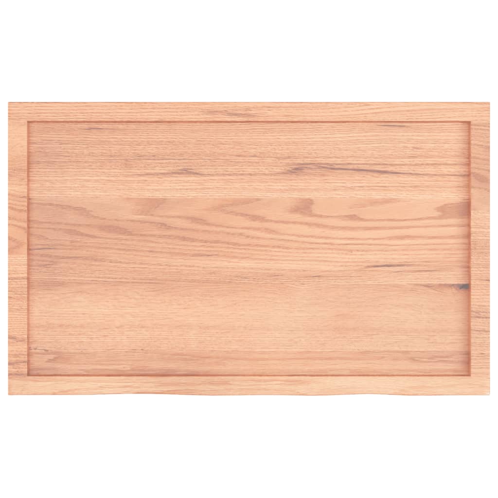 Piano Tavolo Marrone 100x60x(2-6) cm Massello Rovere Trattato