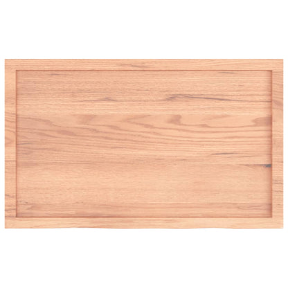 Piano Tavolo Marrone 100x60x(2-6) cm Massello Rovere Trattato