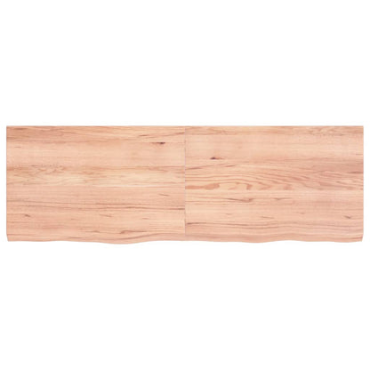 Piano Tavolo Marrone 120x40x(2-4) cm Rovere Massello Trattato