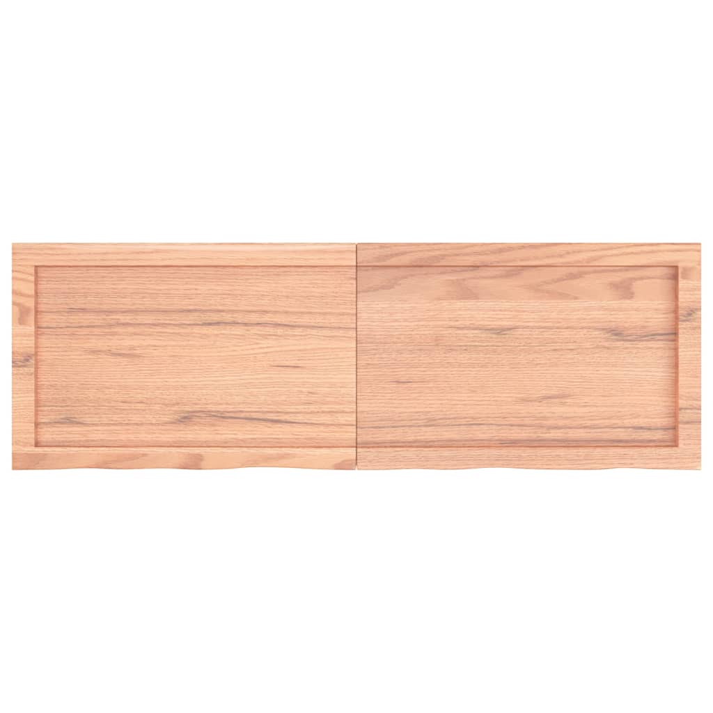 Piano Tavolo Marrone 120x40x(2-4) cm Rovere Massello Trattato