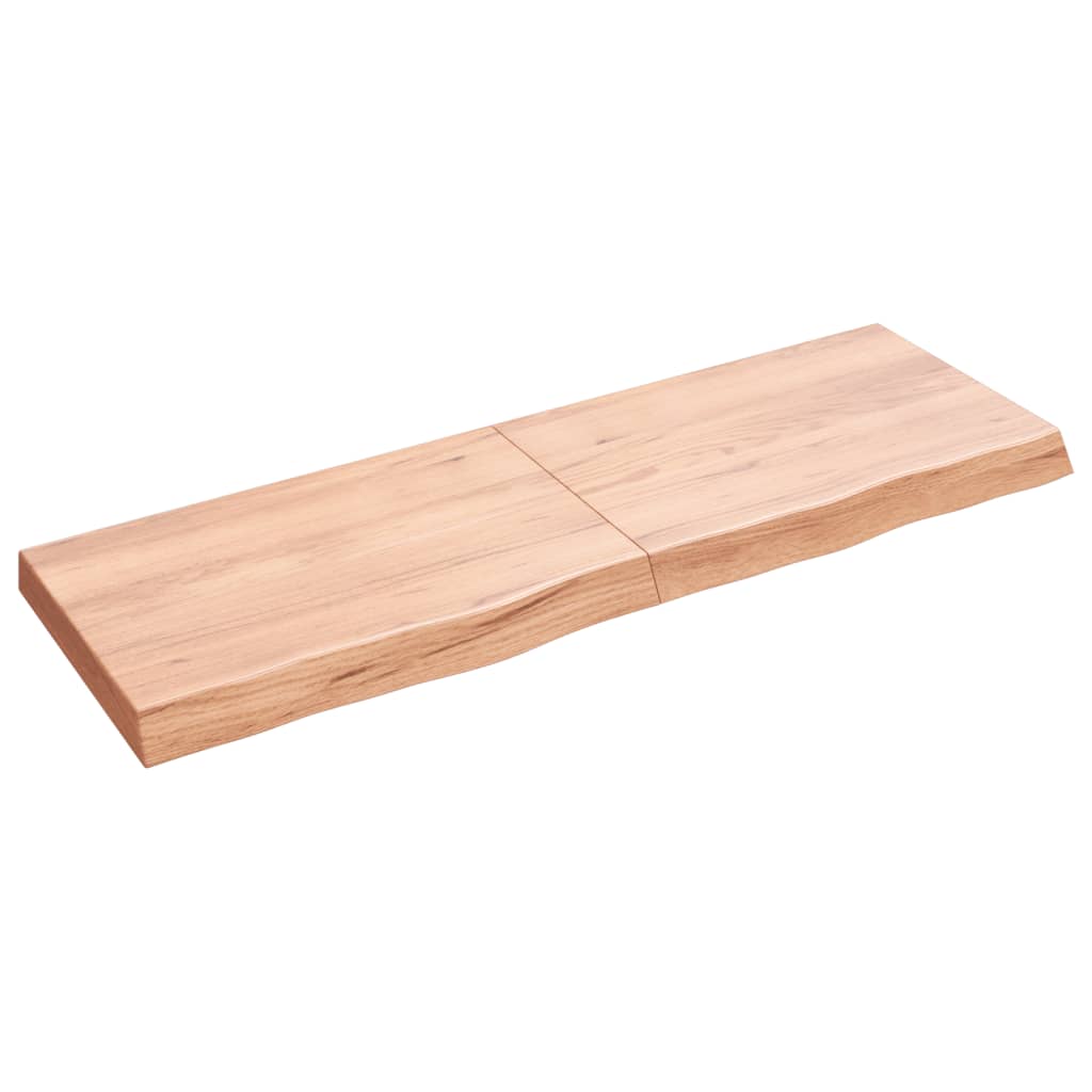 Piano Tavolo Marrone 120x40x(2-6) cm Rovere Massello Trattato