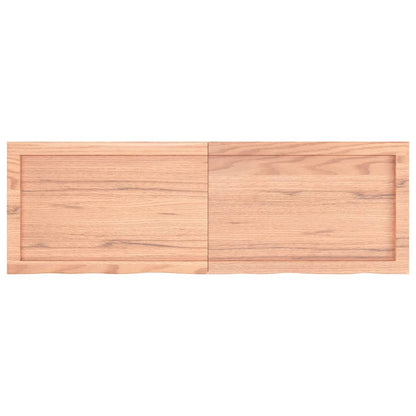 Piano Tavolo Marrone 120x40x(2-6) cm Rovere Massello Trattato