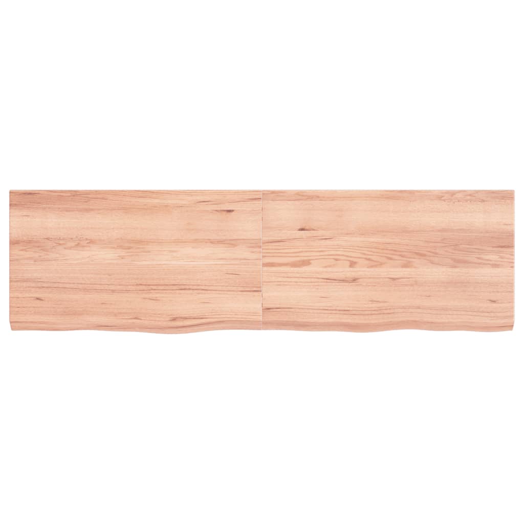 Piano Tavolo Marrone 140x40x(2-4) cm Massello Rovere Trattato