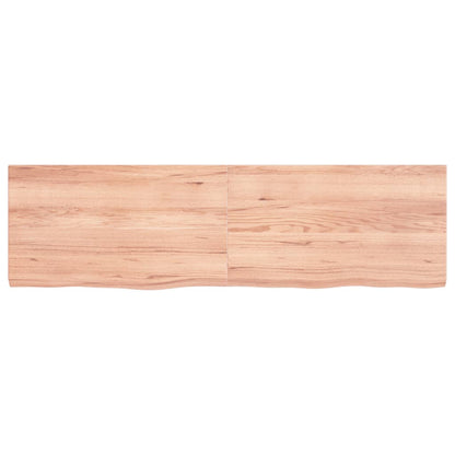 Piano Tavolo Marrone 140x40x(2-4) cm Massello Rovere Trattato
